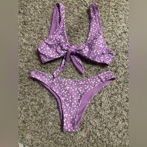 Purple Floral Bikini Set